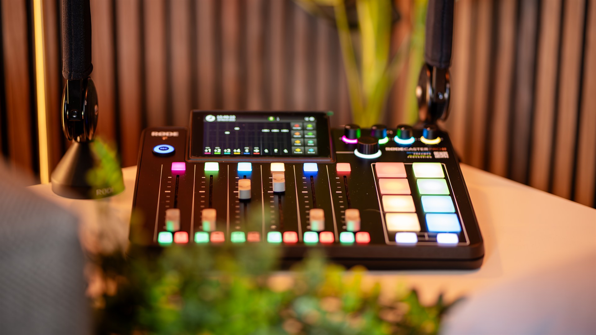 Videopodcast-opname in de studio van Mendus Productions