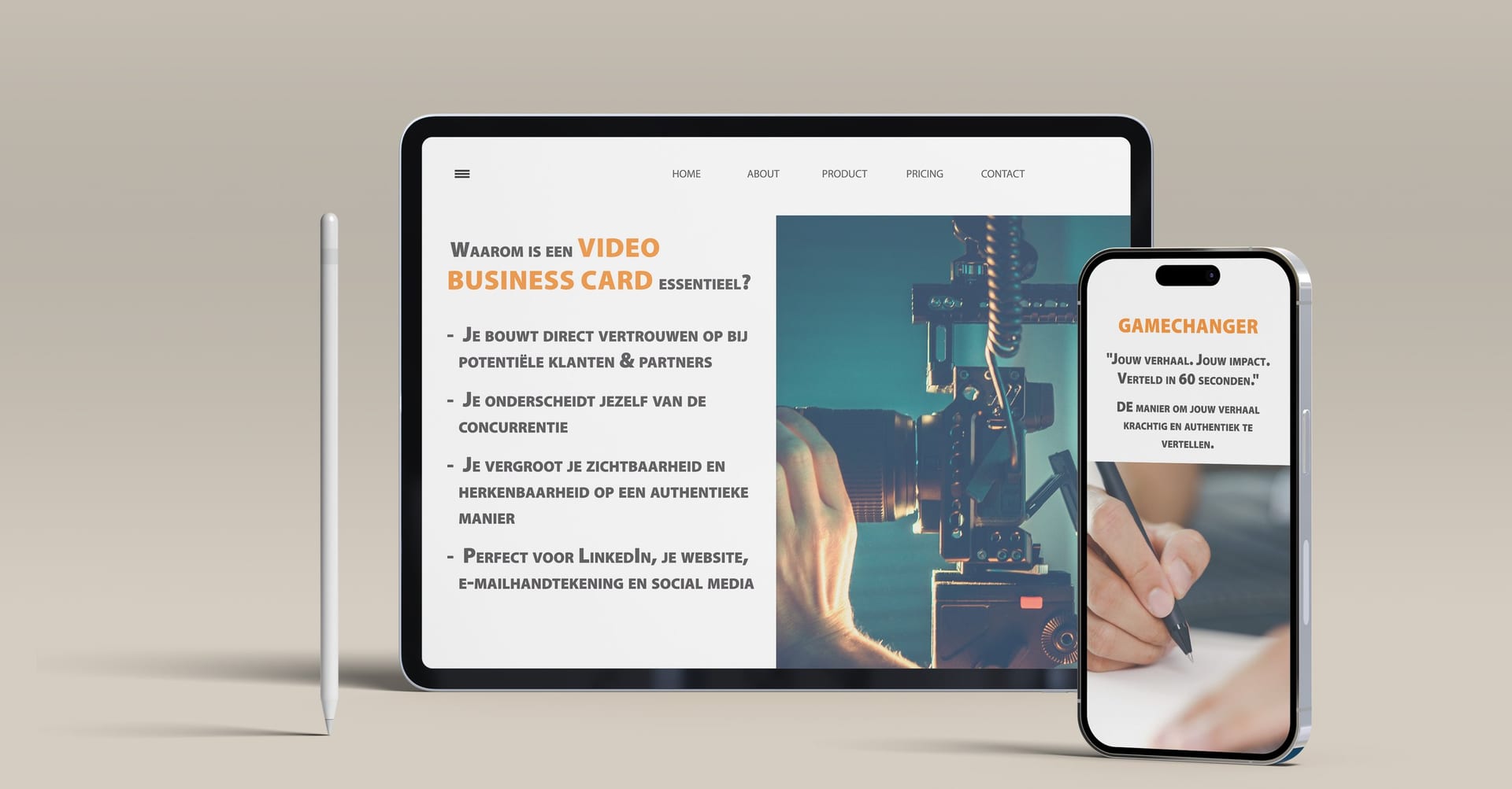 Promotiebeeld voor de Video Business Card van Mendus Productions